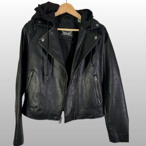 Levi Strauss Woman's Vegan Leather Biker Jacket Size S